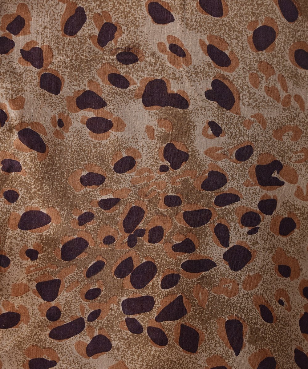 ҥ祦 륯 㥱å  ֥륾 ֥饦Leopard Pattern Silk Jacket  Blouson Type Brownͥ