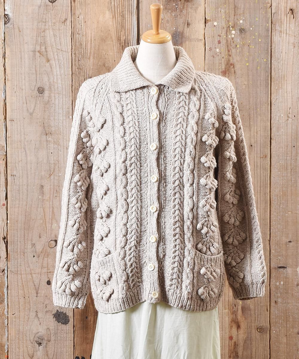 フィッシャーマン ニット カーディガン シェルボタン｜Fisherman Knit