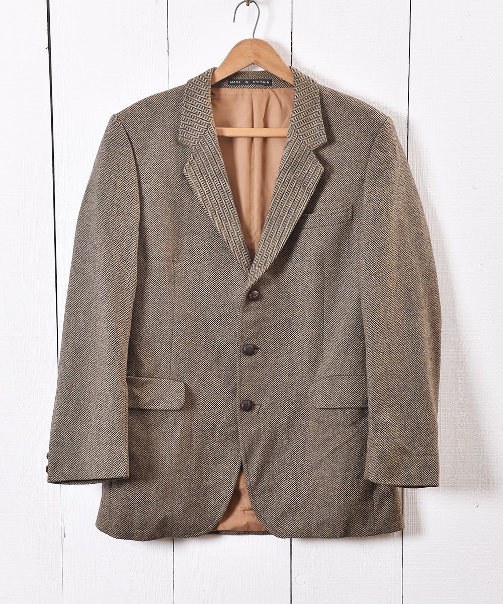  󥰥 إܡ ĥ ơ顼ɥ㥱åȡHerringbone Tweed Tailored Jacket Brown  ͥå  岰졼ץե롼 ࡼ