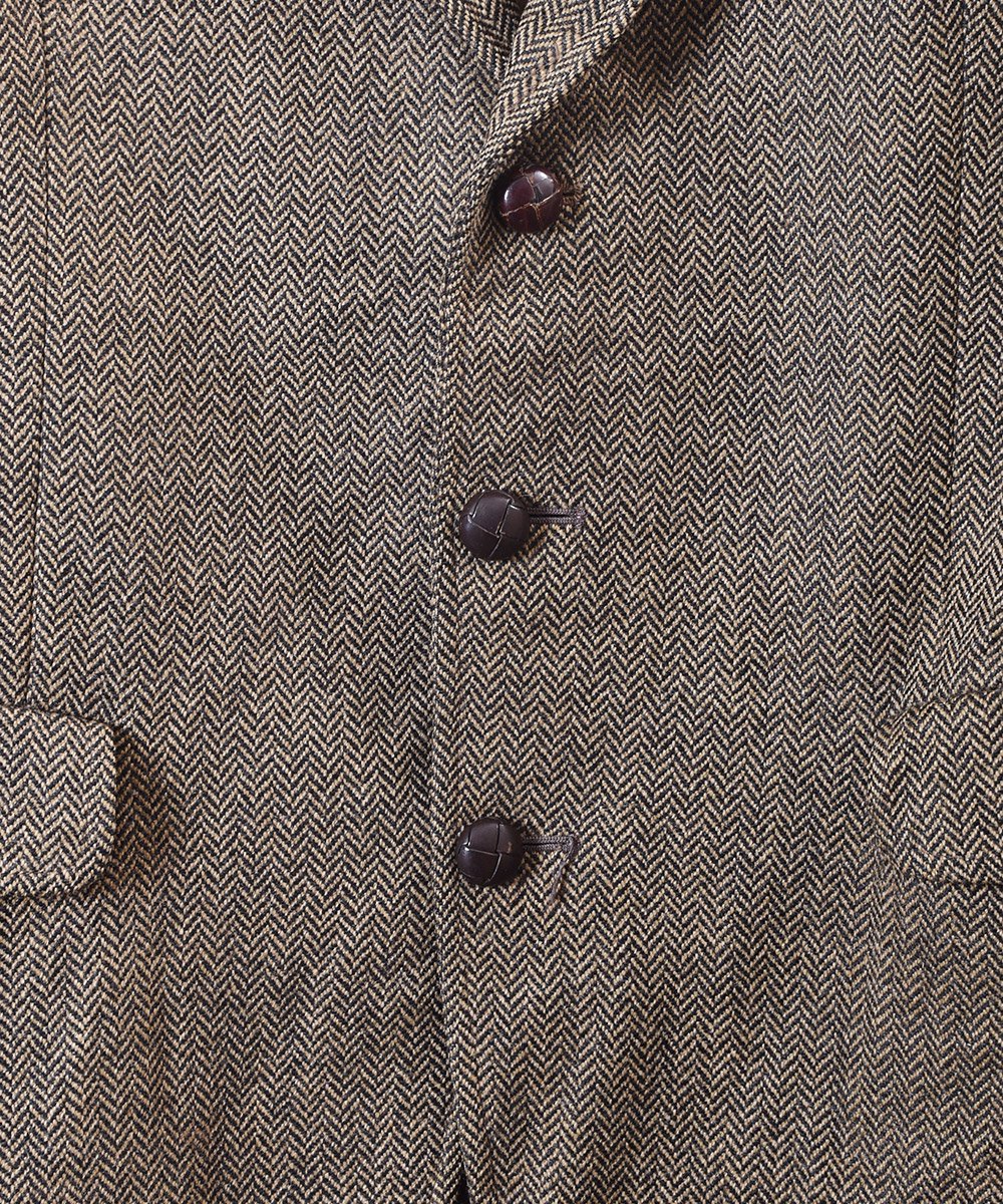 󥰥 إܡ ĥ ơ顼ɥ㥱åȡHerringbone Tweed Tailored Jacket Brownͥ
