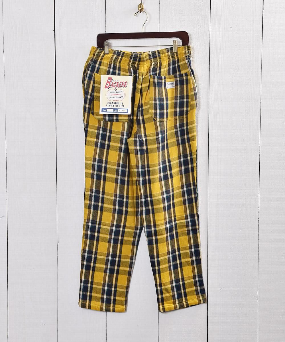 3色展開】 Backers チェック コットンパンツ イエロー - 古着屋