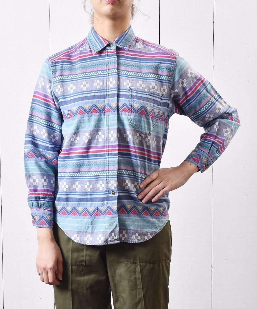 åȥ󥷥 ͥƥ ޥ顼Cotton Shirts Native Pattern  Multi Colorͥ