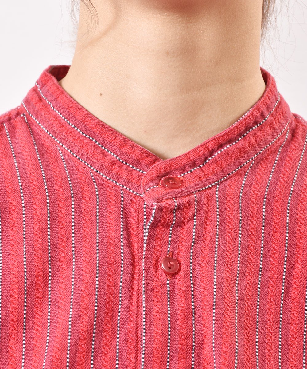 Ĺµ ޥȥ饤 Ρ顼 Long-sleeve Shirts Multi-stripe Collar-lessͥ