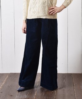 女ǥ 磻ɥѥ ̵ ͥӡWide Pants Plain Corduroy Navy Υͥå 岰졼ץե롼 ࡼ