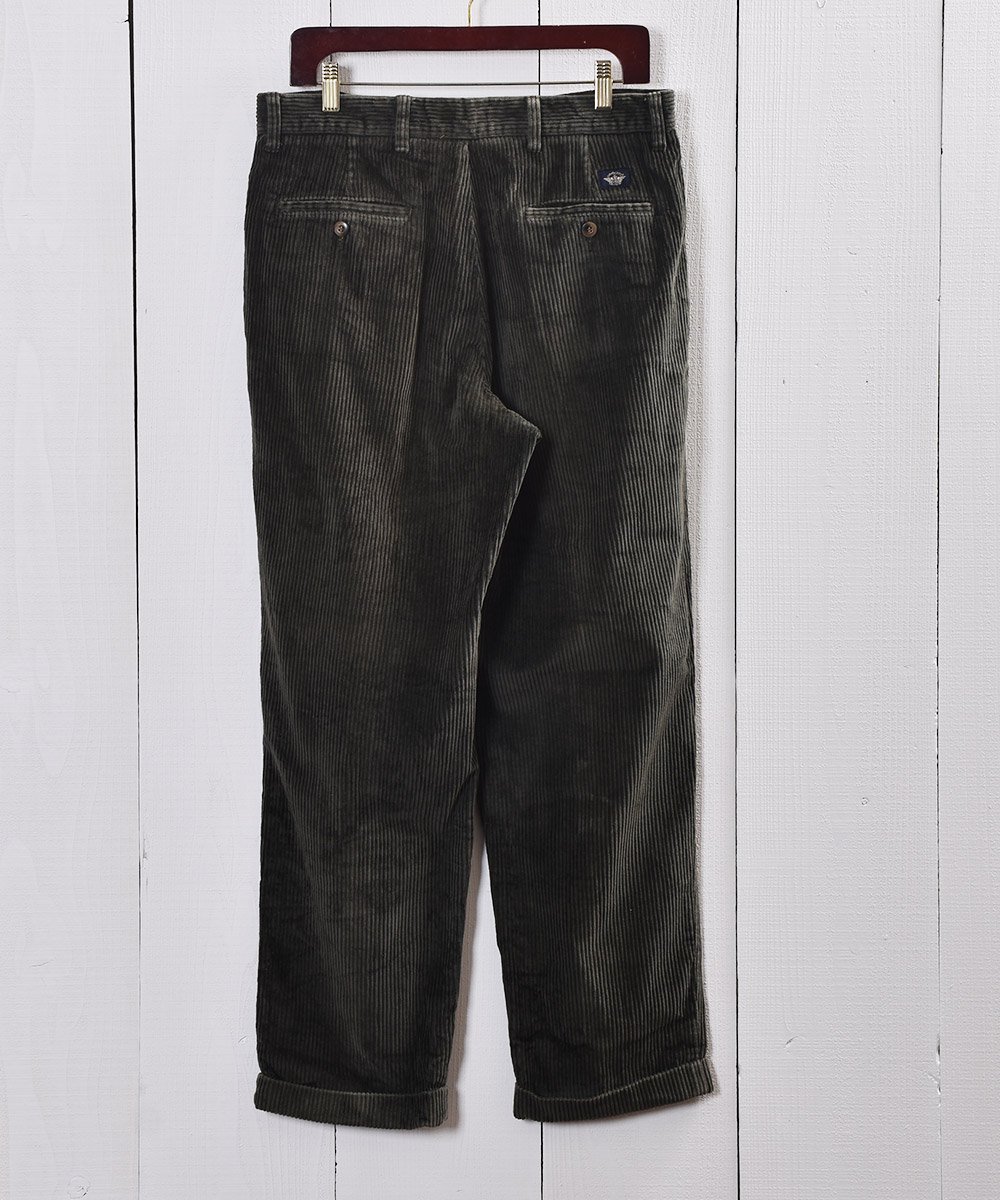 yuan wide wale corduroy tuck pants 黒 パンツエンノイ - ワーク