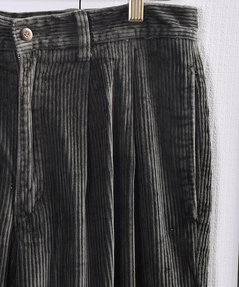 太畝 コーデュロイ タック パンツ|Wide Wale Corduroy Tuck Pants