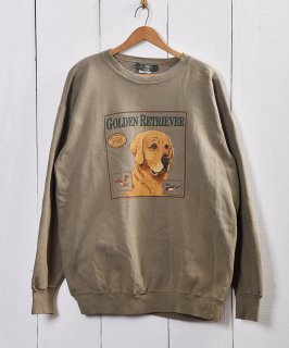 奢ꥫ ץȥå ǥȥСMade in USA Printed Sweat Golden Retriever Υͥå 岰졼ץե롼 ࡼ