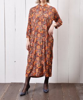  ɥ- 7ʬµ ԡ | Flower Pattern Stand Collar 7Sleeve One-Piece Υͥå 岰졼ץե롼 ࡼ