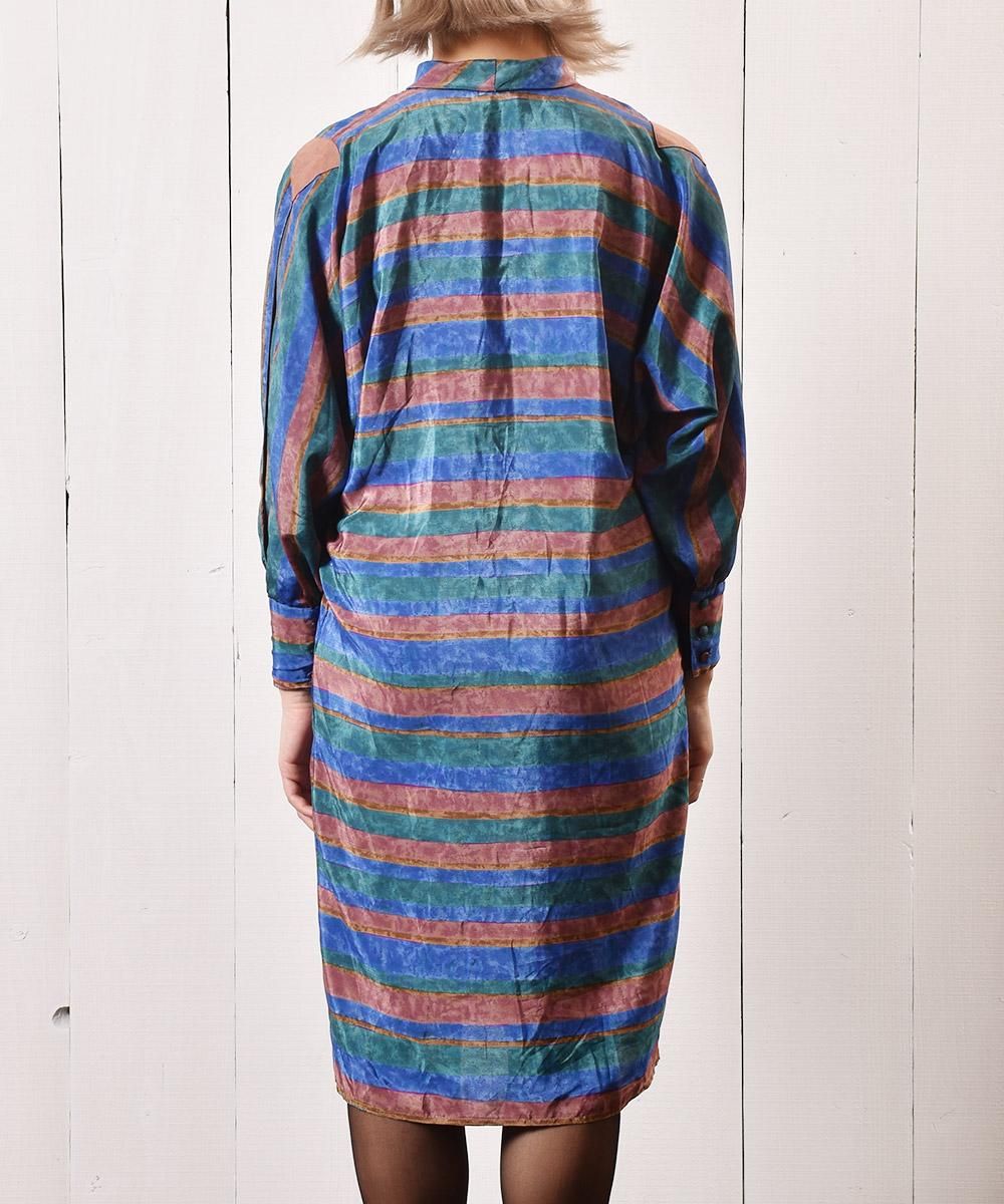 ʥ ܡ ɥޥ󥹥꡼ ܥ󥿥 ԡ | Made in USA  Stripe Pattern Ribbon Tie One-Pieceͥ