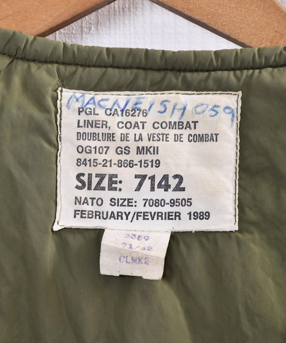 80ǯ ʥ  ʥ MK2 Хå 饤ʡ80s Made in Canada Canadian Army MK2 Combat Linerͥ