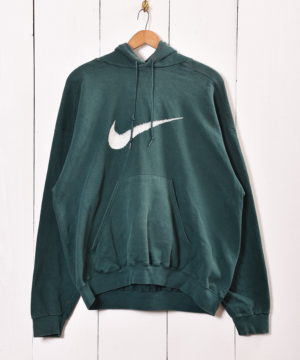 90年代 Nike ロゴプリント パーカー グリーン 古着のネット通販サイト 古着屋グレープフルーツムーン Grapefruitmoon Onlineshop ヴィンテージアイテム レトロファッション