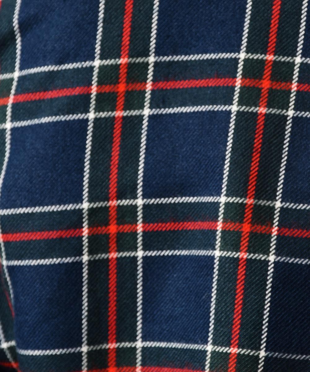 フランス製 チェック柄 ガウン ネイビー - 古着屋