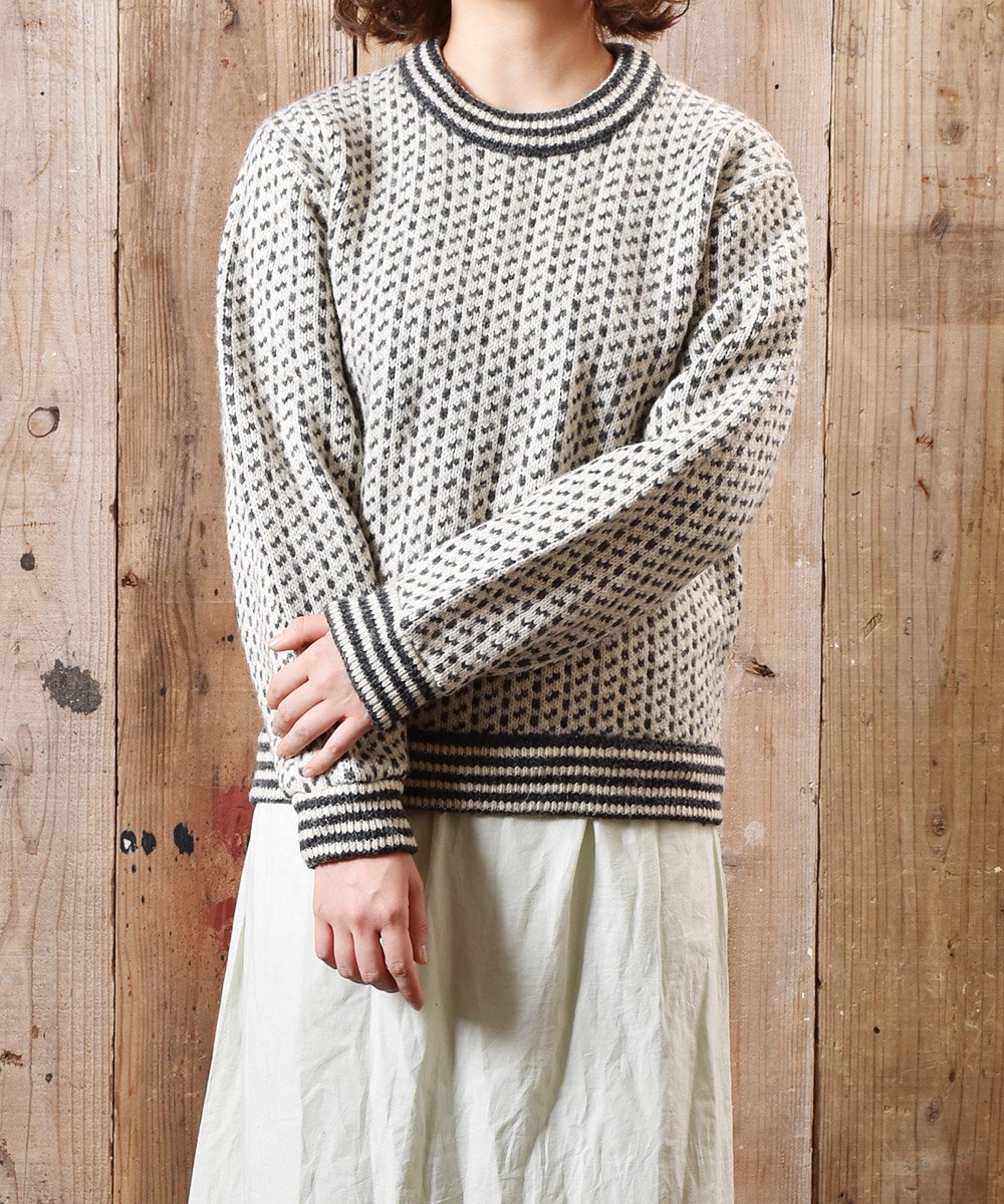 ボタニカル ミディアムベール ヴィンテージ L.L.Bean wool knit