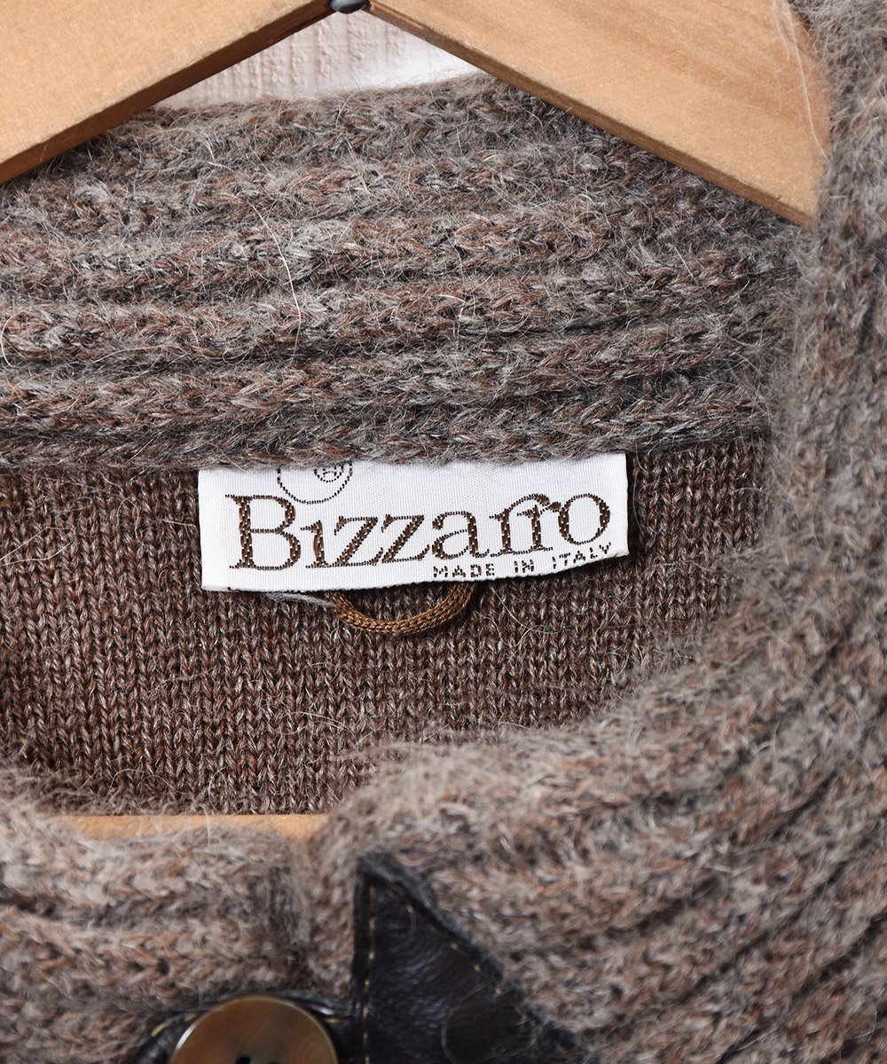 イタリア製 切り替え ニット レザージャケット - 古着のネット通販 
