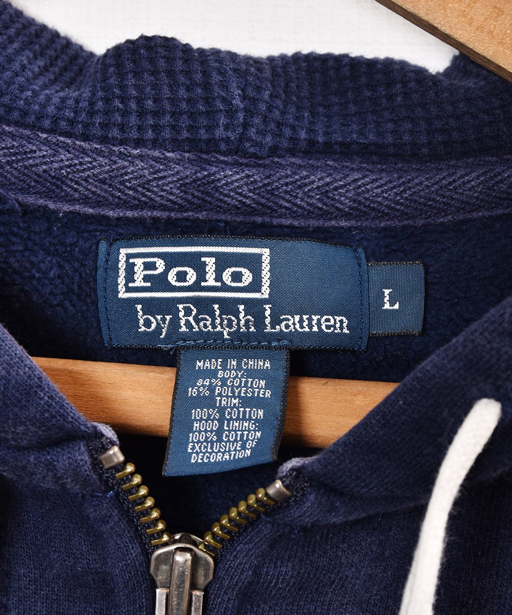 Polo by Ralph Lauren ジップパーカー ネイビー - 古着のネット通販 