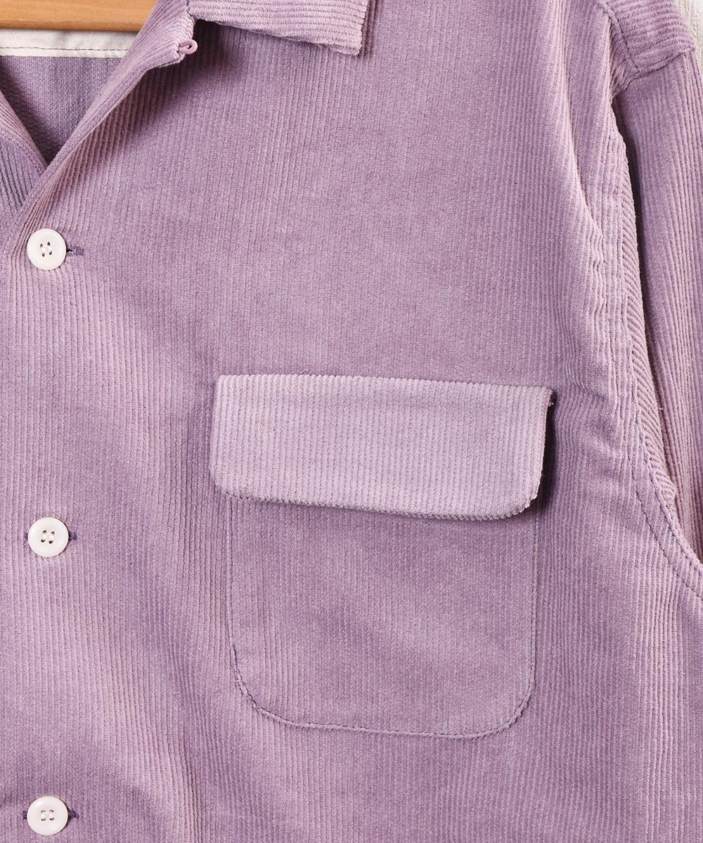 3色展開】「BACKERS」 コーデュロイ オープンカラー 長袖 シャツ