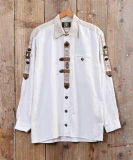 古着メタルボタン&刺繍 チロルシャツ ヨーロッパ製  古着のネット通販 古着屋グレープフルーツムーン