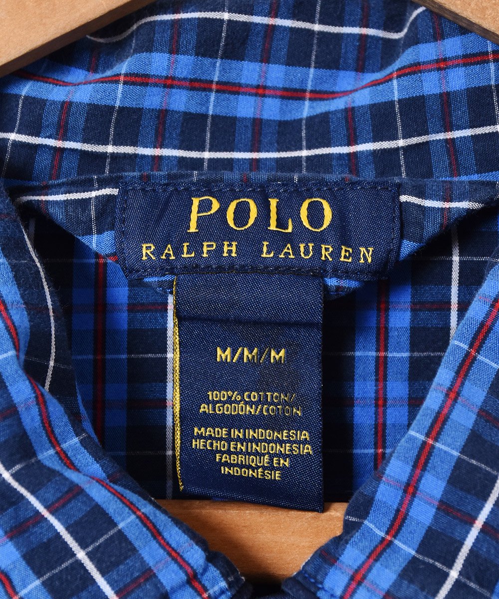 Ralph Lauren チェック柄 パジャマシャツ ブルー - 古着のネット通販 