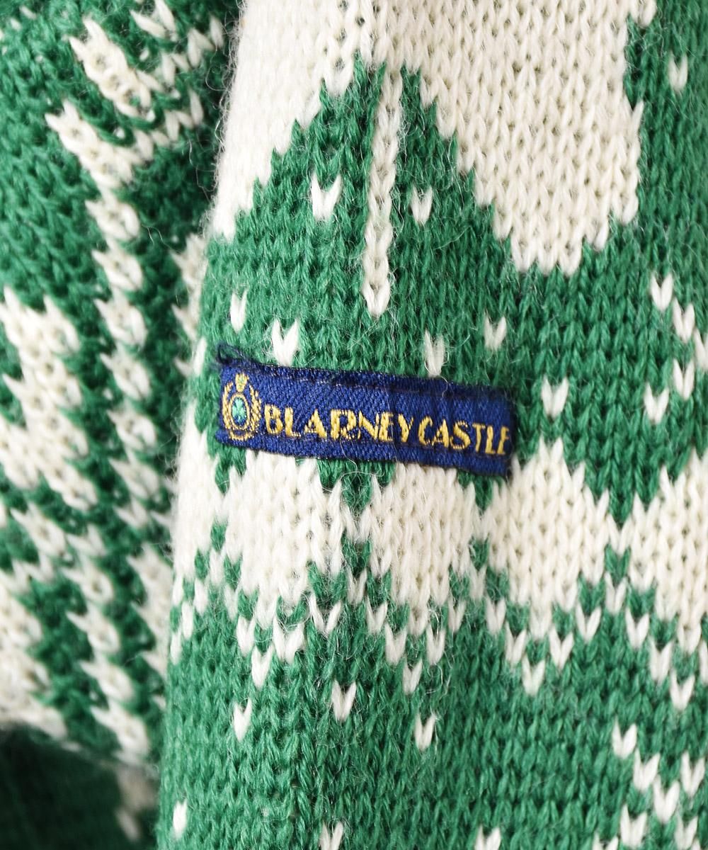 輝い ブラーニーキャッスル クローバースノー柄 厚手ニットセンター