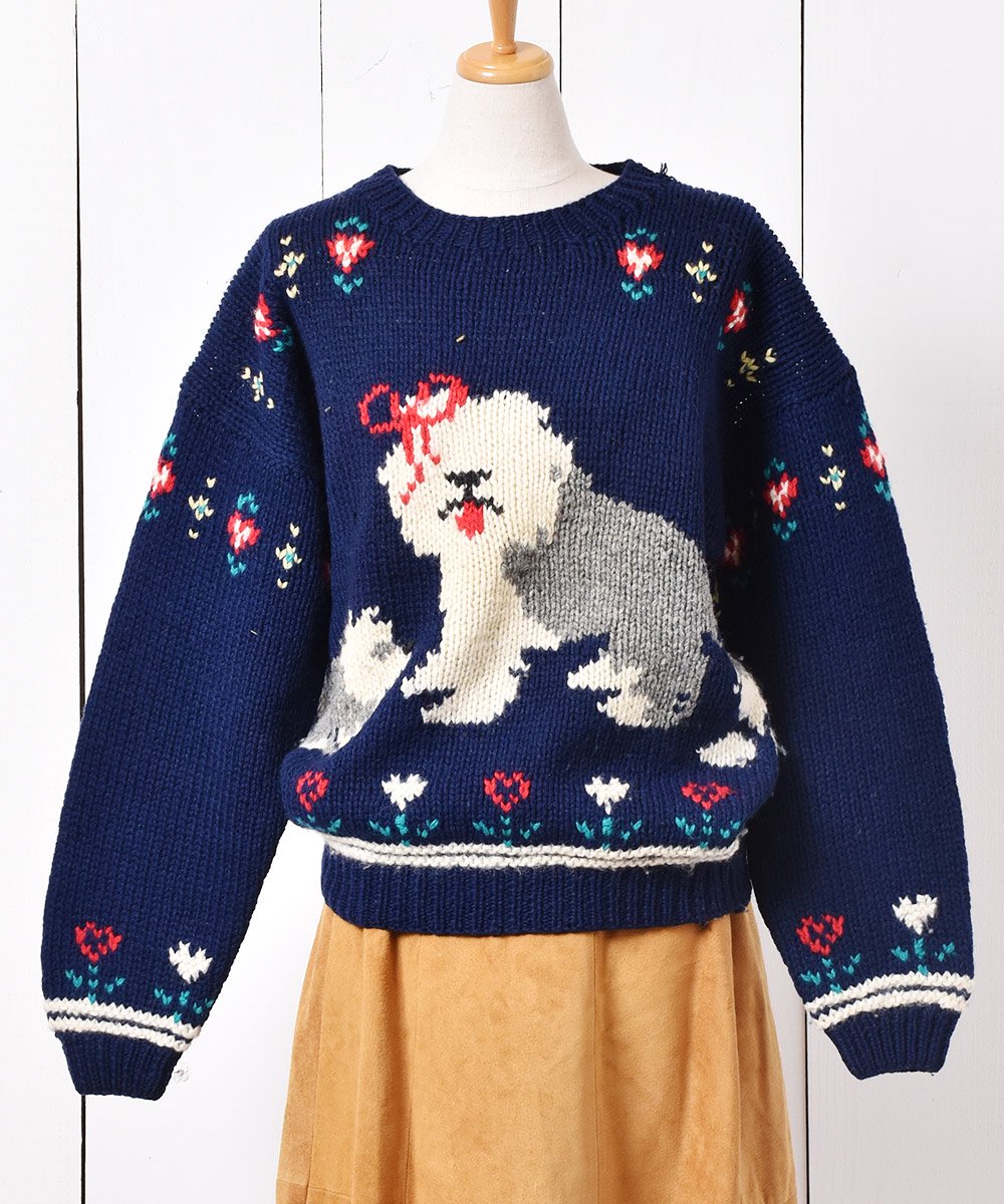 Woolrich 犬柄 デザインニットセーター - 古着のネット通販