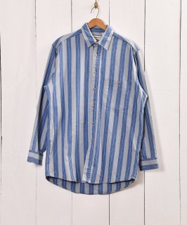 古着ポルトガル製 コットン ストライプ ロングスリーブシャツ 古着のネット通販 古着屋グレープフルーツムーン
