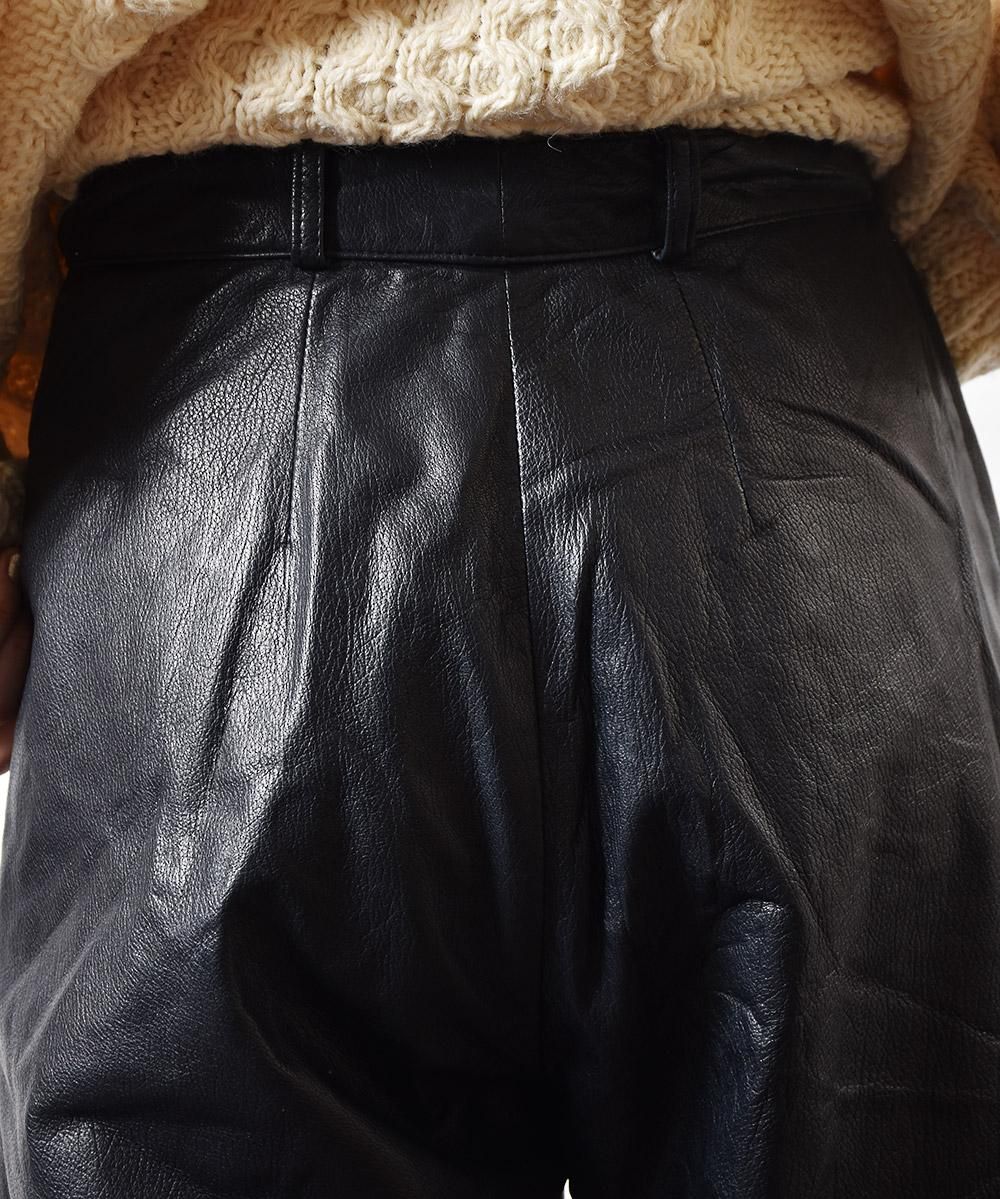 レザー パッチワーク パンツ - 古着屋グレープフルーツ ムーン
