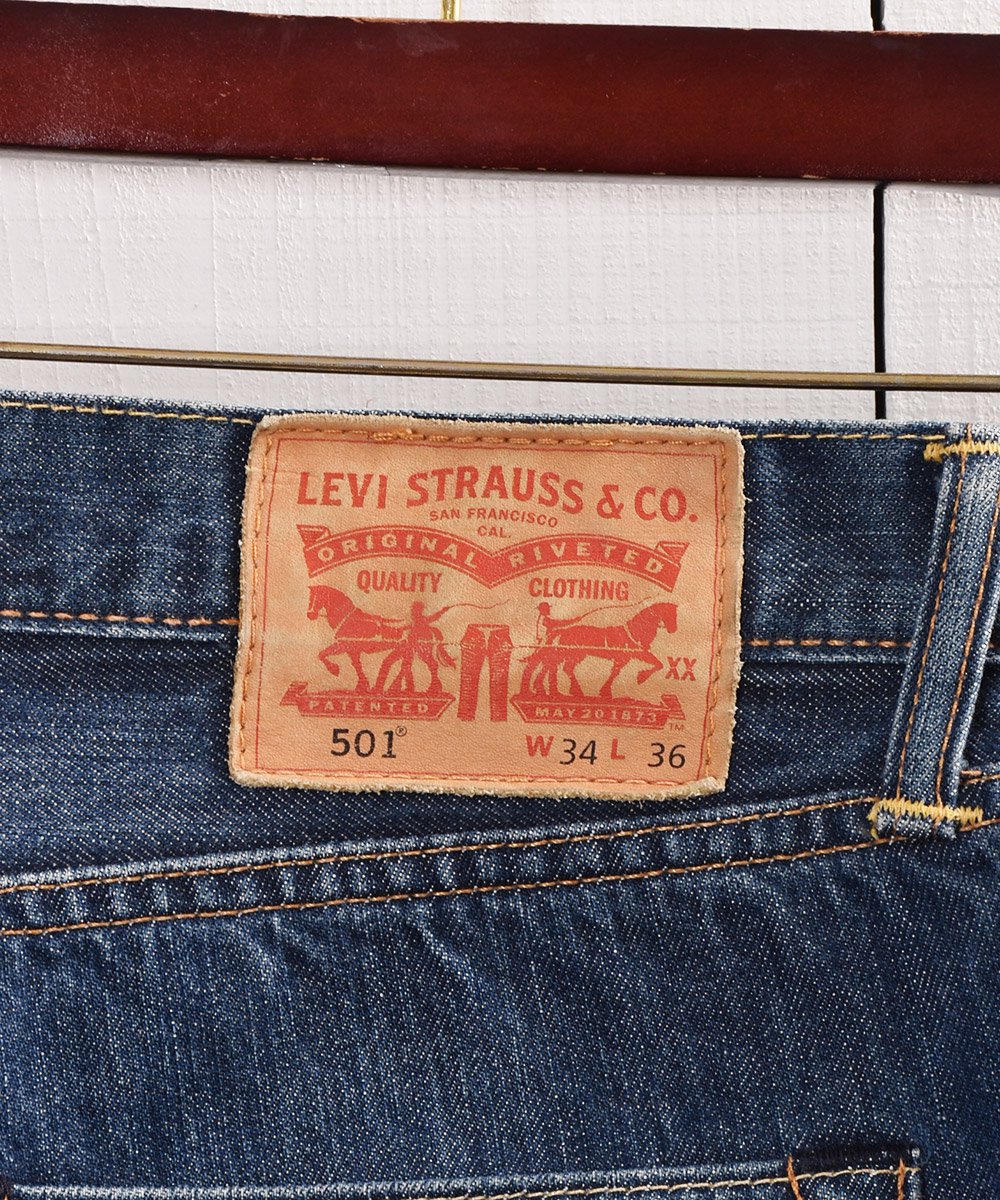 【EI326】Levi's 501 W31 L34 デニムブラックパンツ