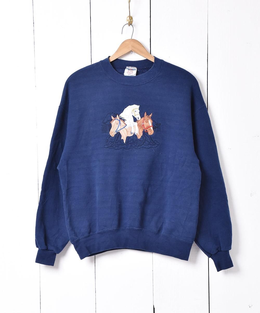 アメリカ製 馬刺繍スウェット - 古着屋グレープフルーツ ムーン アメリカ製 馬刺繍スウェット - 古着屋グレープフルーツ ムーン