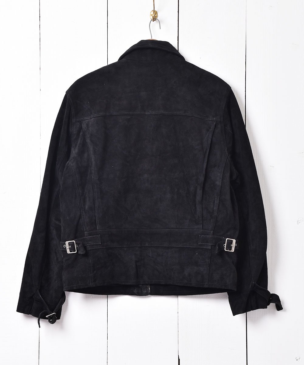 スウェード レザージャケット ブラック - 古着のネット通販サイト 古着 