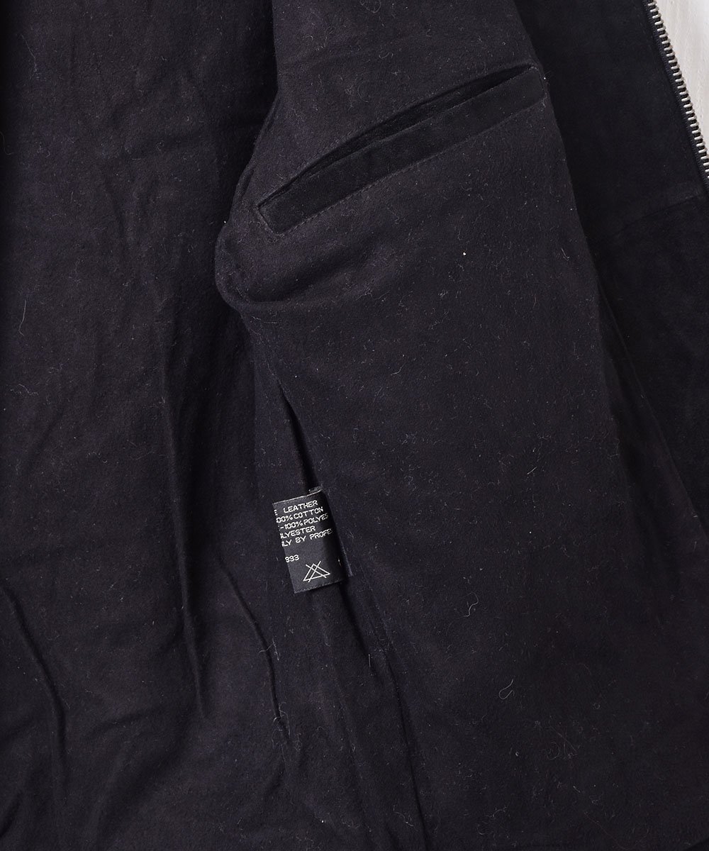 スウェード レザージャケット ブラック - 古着のネット通販サイト 古着