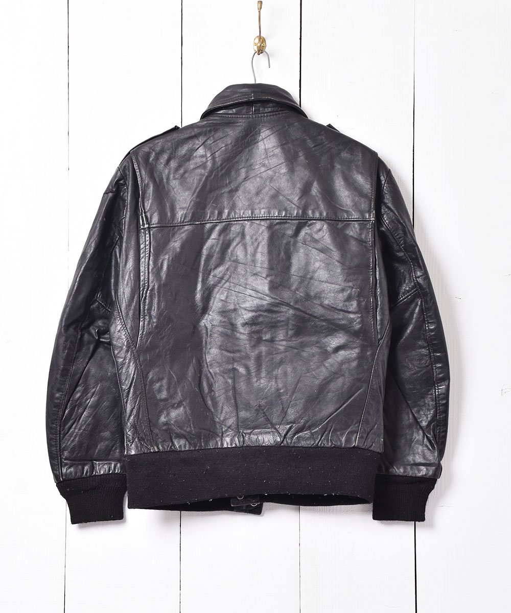 アメリカ製「BROOKS」レザージャケット ブラック - 古着のネット通販