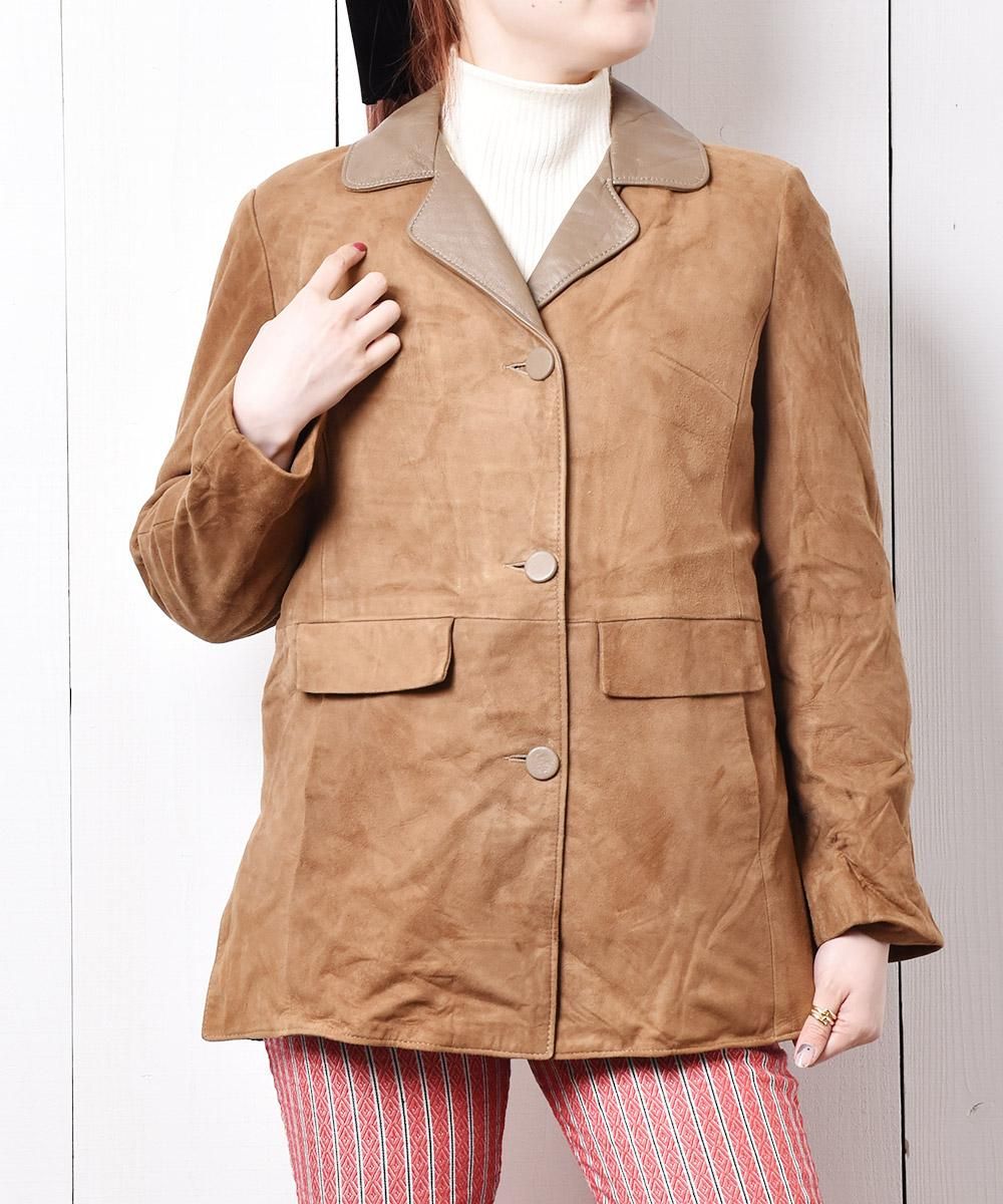 テーラード スエードジャケット - 古着屋グレープフルーツ ムーン