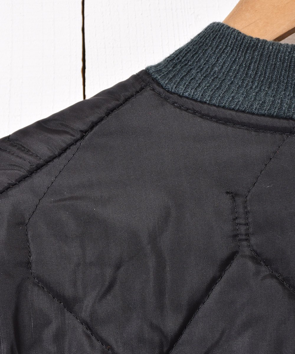 リブ付きキルティングジャケット ブラック - 古着のネット通販サイト 