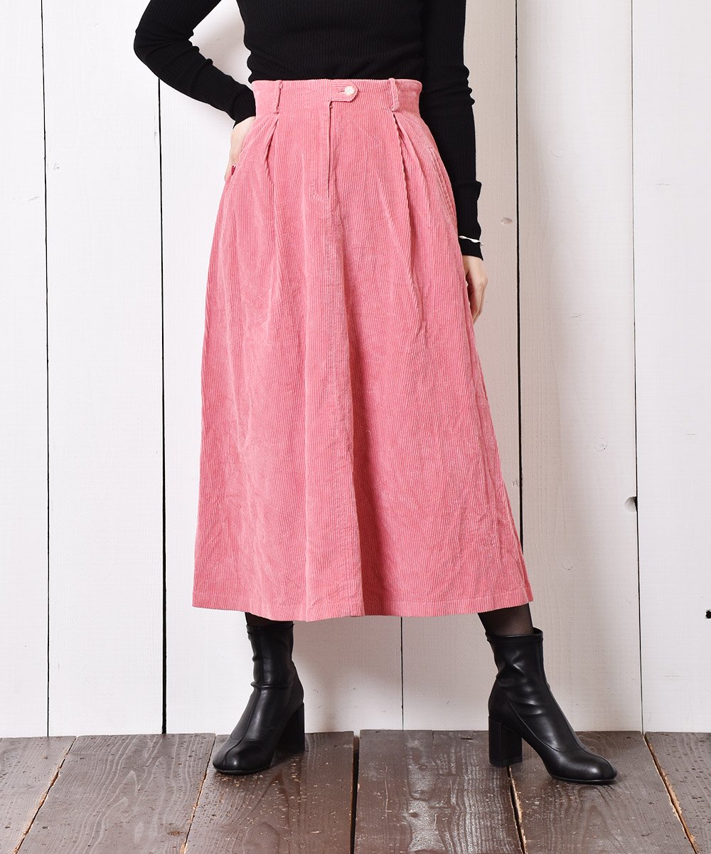 日本製 コーデュロイスカート ピンク 古着のネット通販サイト 古着屋グレープフルーツムーン Grapefruitmoon Onlineshop ヴィンテージアイテム レトロファッション