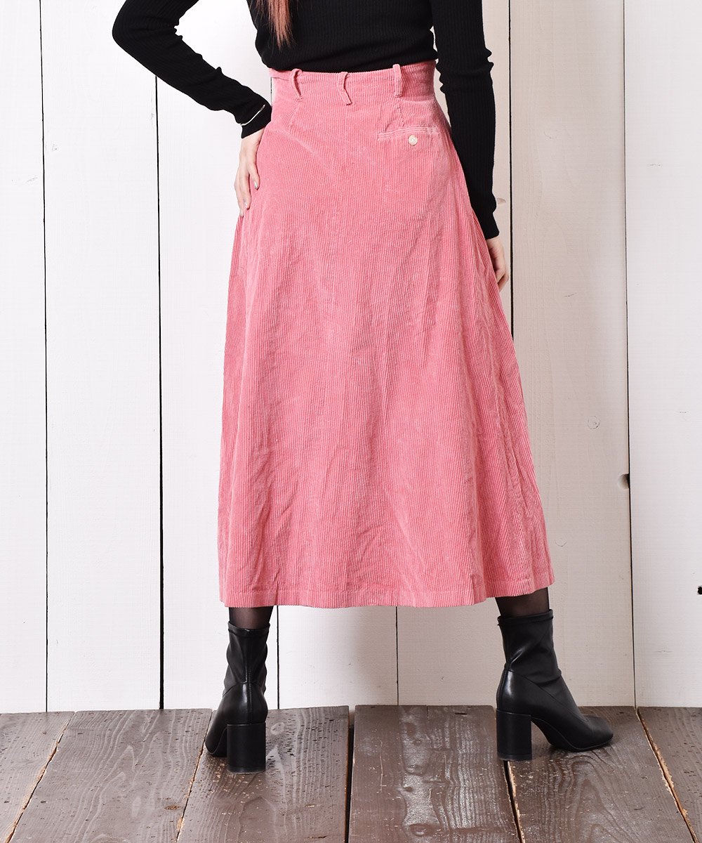日本製 コーデュロイスカート ピンク 古着のネット通販サイト 古着屋グレープフルーツムーン Grapefruitmoon Onlineshop ヴィンテージアイテム レトロファッション