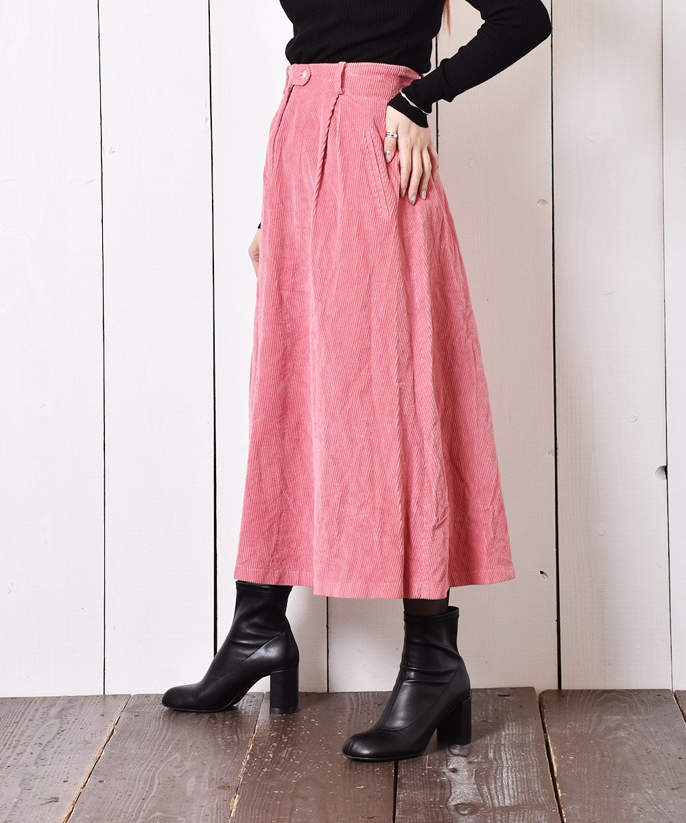 日本製 コーデュロイスカート ピンク - 古着のネット通販サイト 古着屋