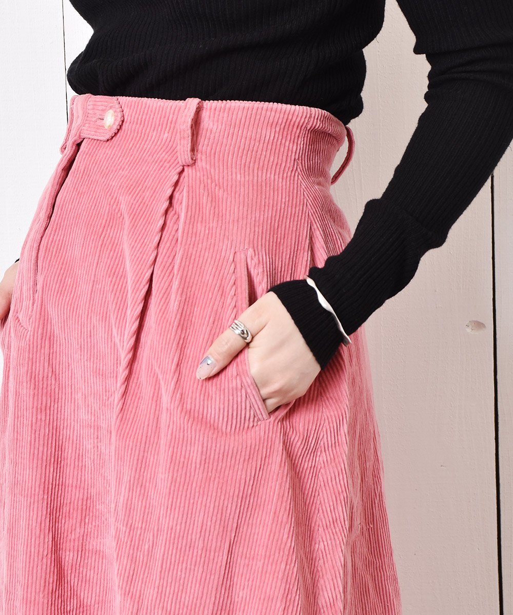日本製 コーデュロイスカート ピンク - 古着のネット通販サイト 古着屋