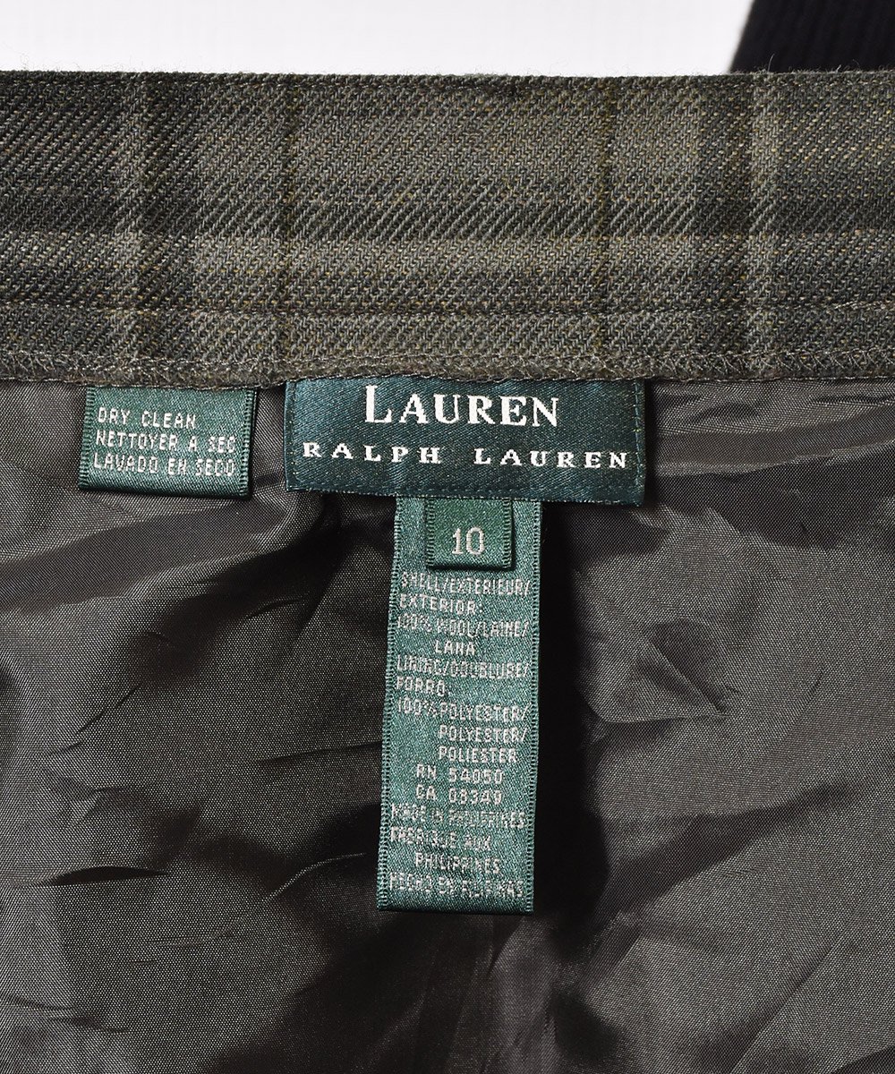 Ralph Lauren チェック柄 ウールラップスカート - 古着のネット通販 
