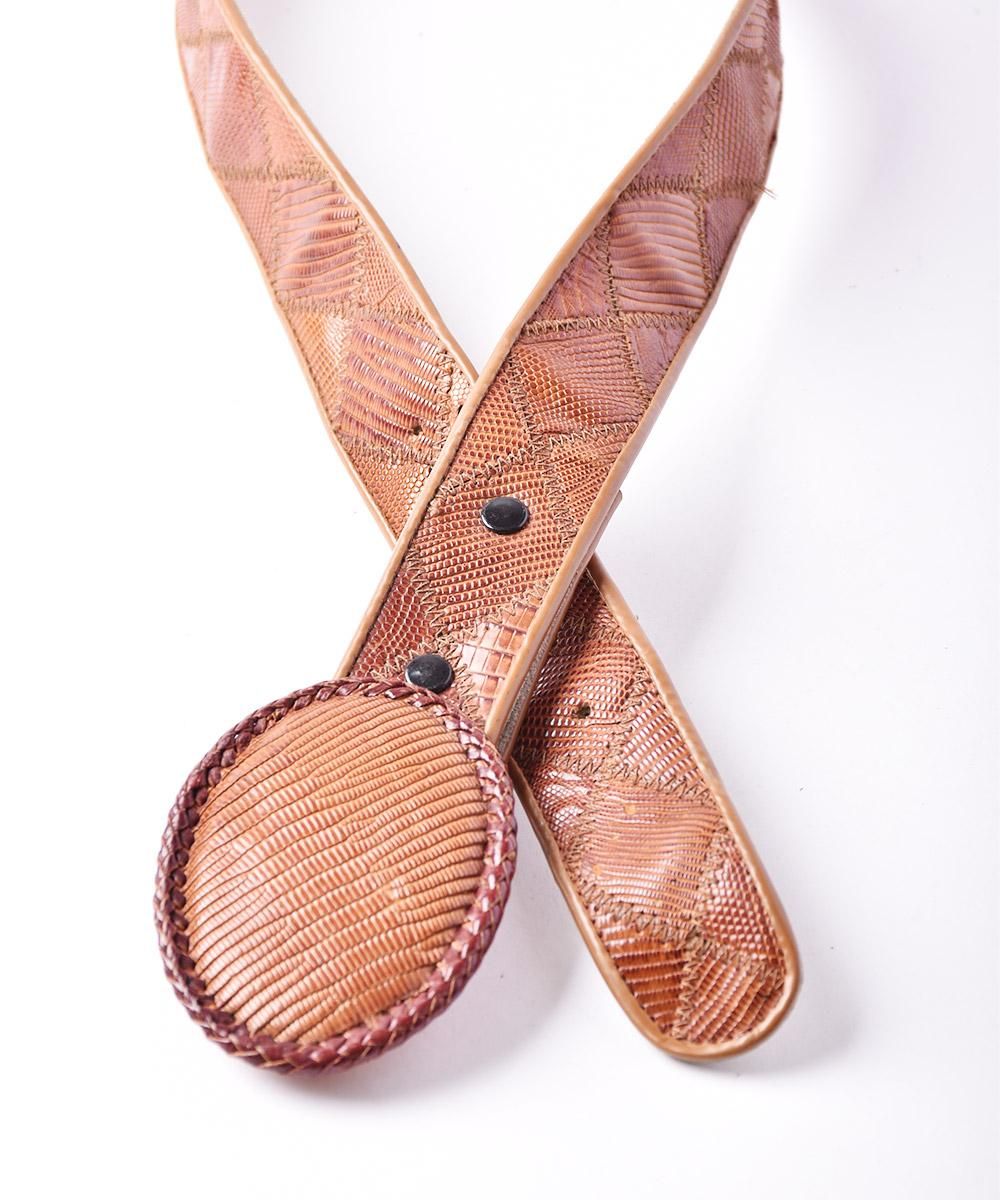 楕円形バックル レザーベルト - 古着屋グレープフルーツ ムーン