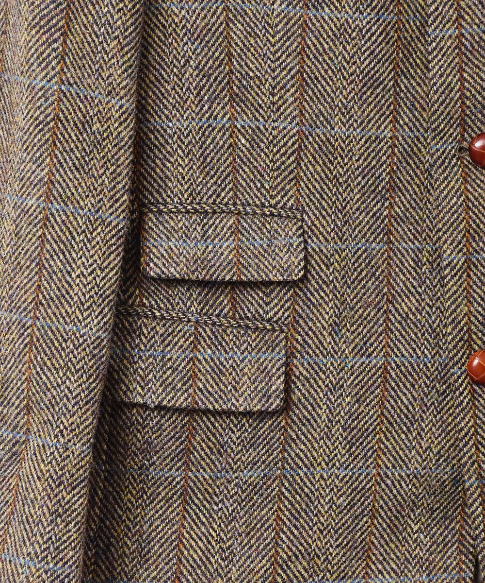 Harris Tweed」テーラードジャケット チェンジポケット付き サイズ48