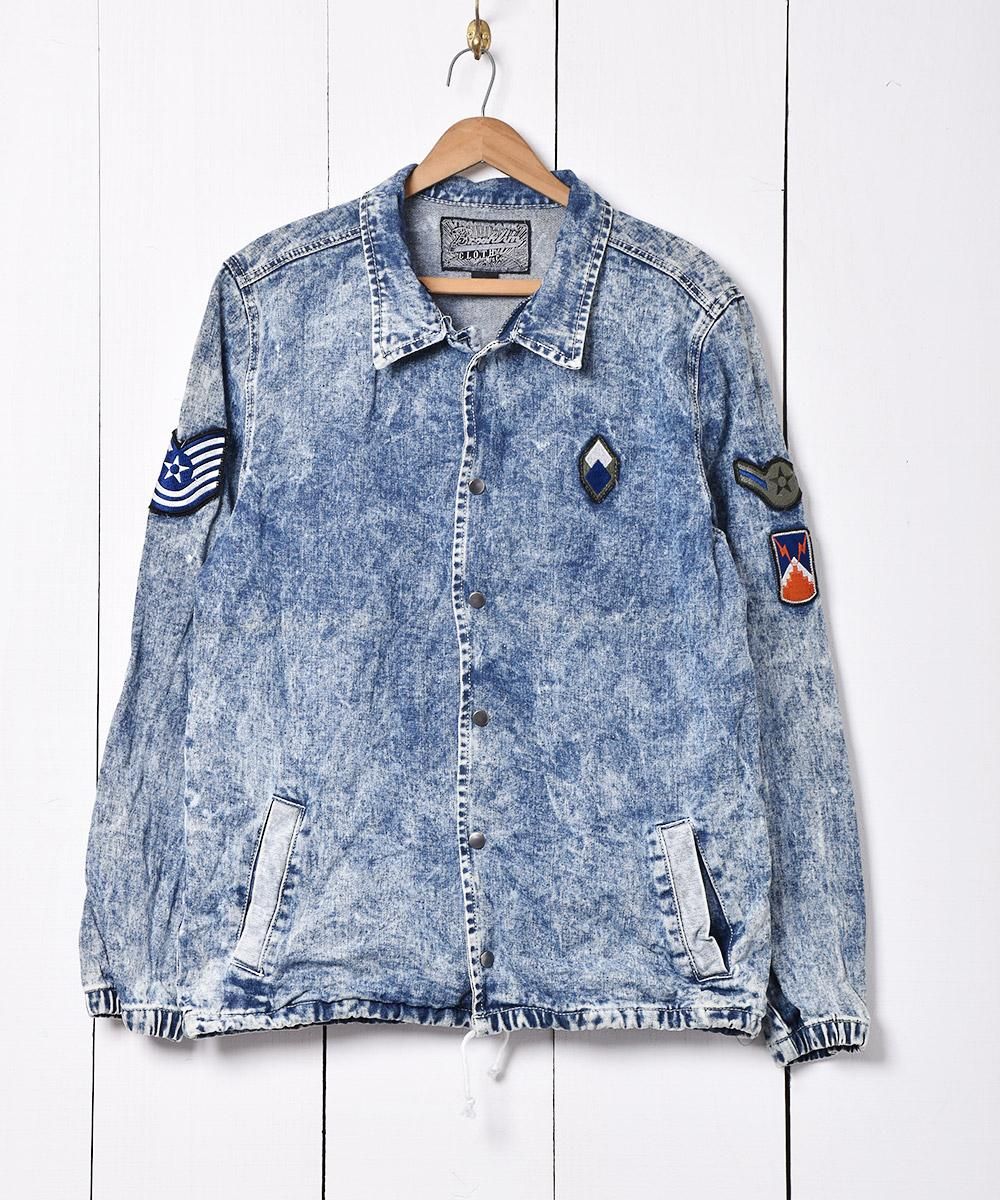 ケミカルウォッシュ ワッペン デニムジャケット 古着のネット通販サイト 古着屋グレープフルーツムーン Grapefruitmoon Onlineshop ヴィンテージアイテム レトロファッション