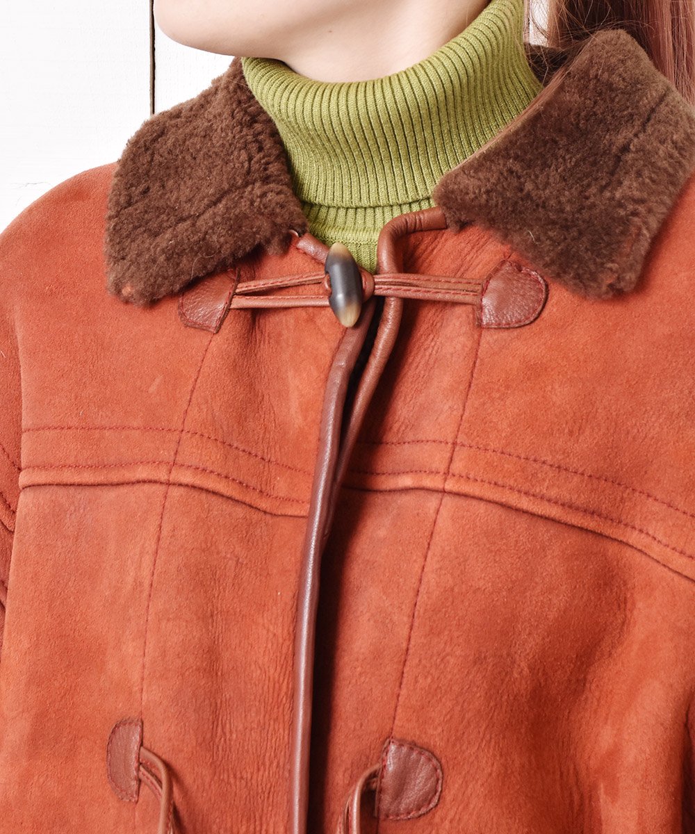 イタリア製 トグル釦 ムートンコート - 古着のネット通販サイト 古着屋