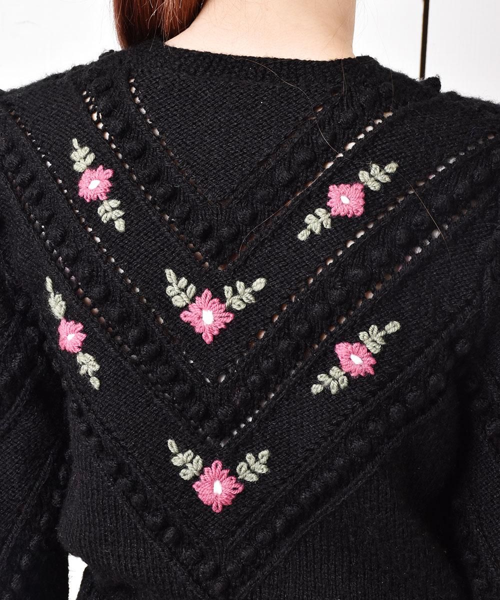 ヨーロッパ製 花刺繍 メタルボタン チロルカーディガン - 古着のネット ヨーロッパ製 花刺繍 メタルボタン チロルカーディガン - 古着のネット