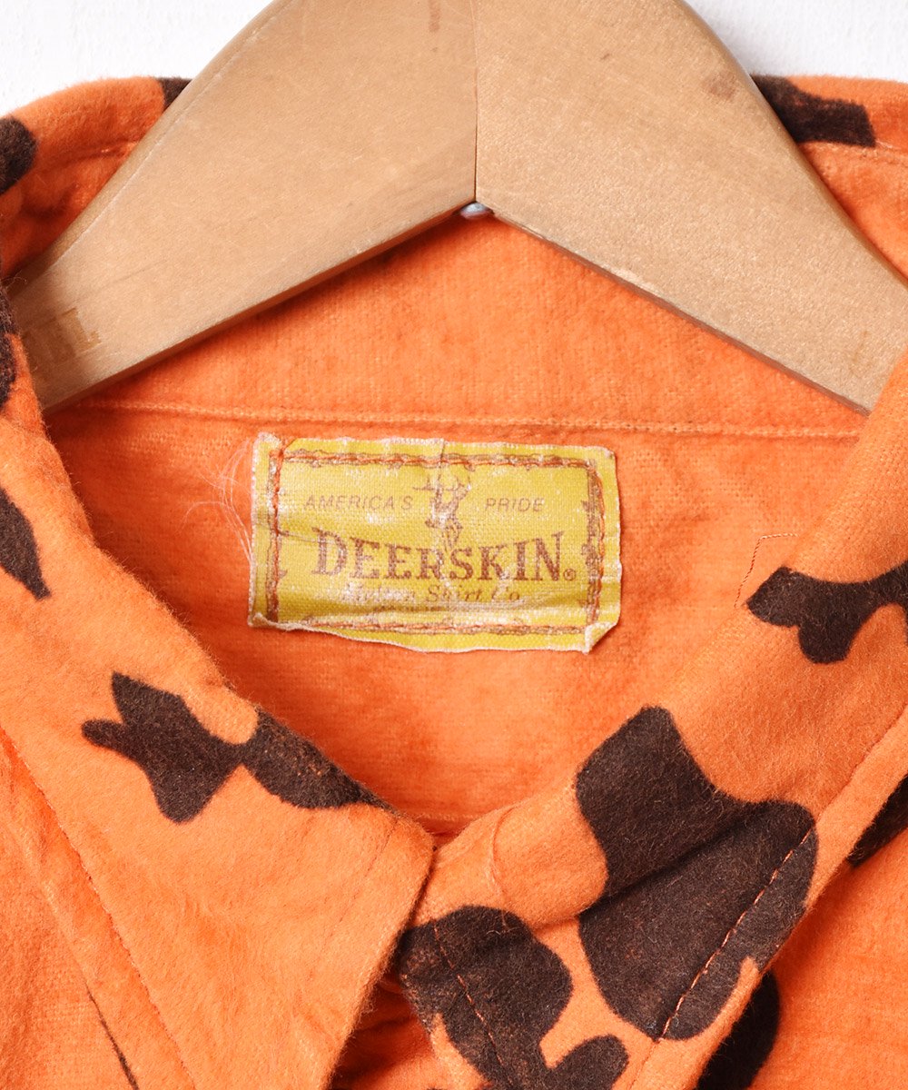 斑模様 フランネルシャツ オレンジ - 古着のネット通販サイト 古着屋