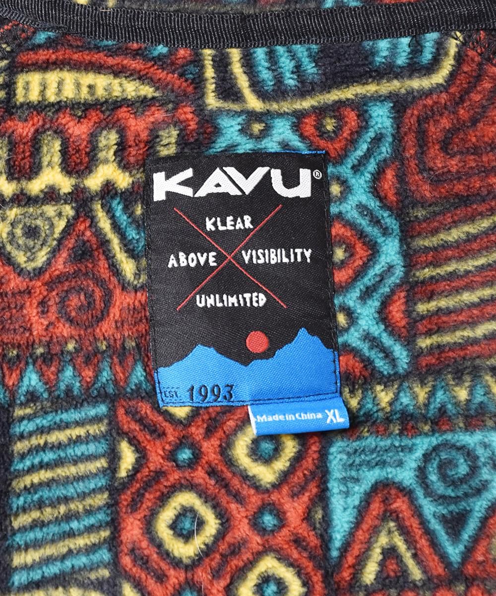 KAVU 幾何学模様 アウトドア フリースジャケット - 古着屋 KAVU 幾何学模様 アウトドア フリースジャケット - 古着屋