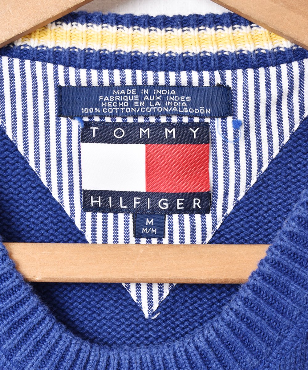 TOMMY HILFIGER」刺繍 ワンポイントロゴ クルーネックセーター - 古着 