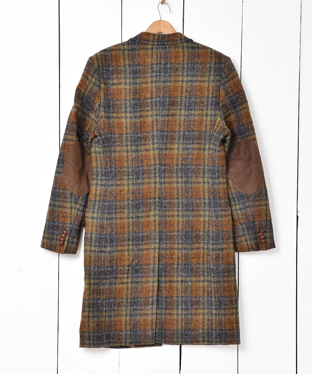 早割 万博 美品✨【Harris Tweed】ハリスツイード（M）コート 膝丈 ジャケット・アウター