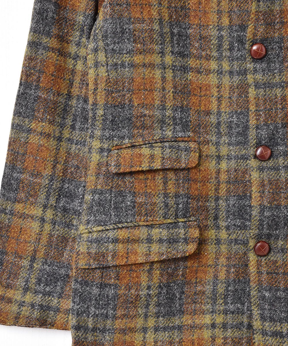 スコットランド製 「Harris Tweed」チェック柄 コート - 古着のネット通販サイト 古着屋グレープフルーツ  ムーン(Grapefruitmoon)Onlineshop ヴィンテージアイテム・レトロファッション