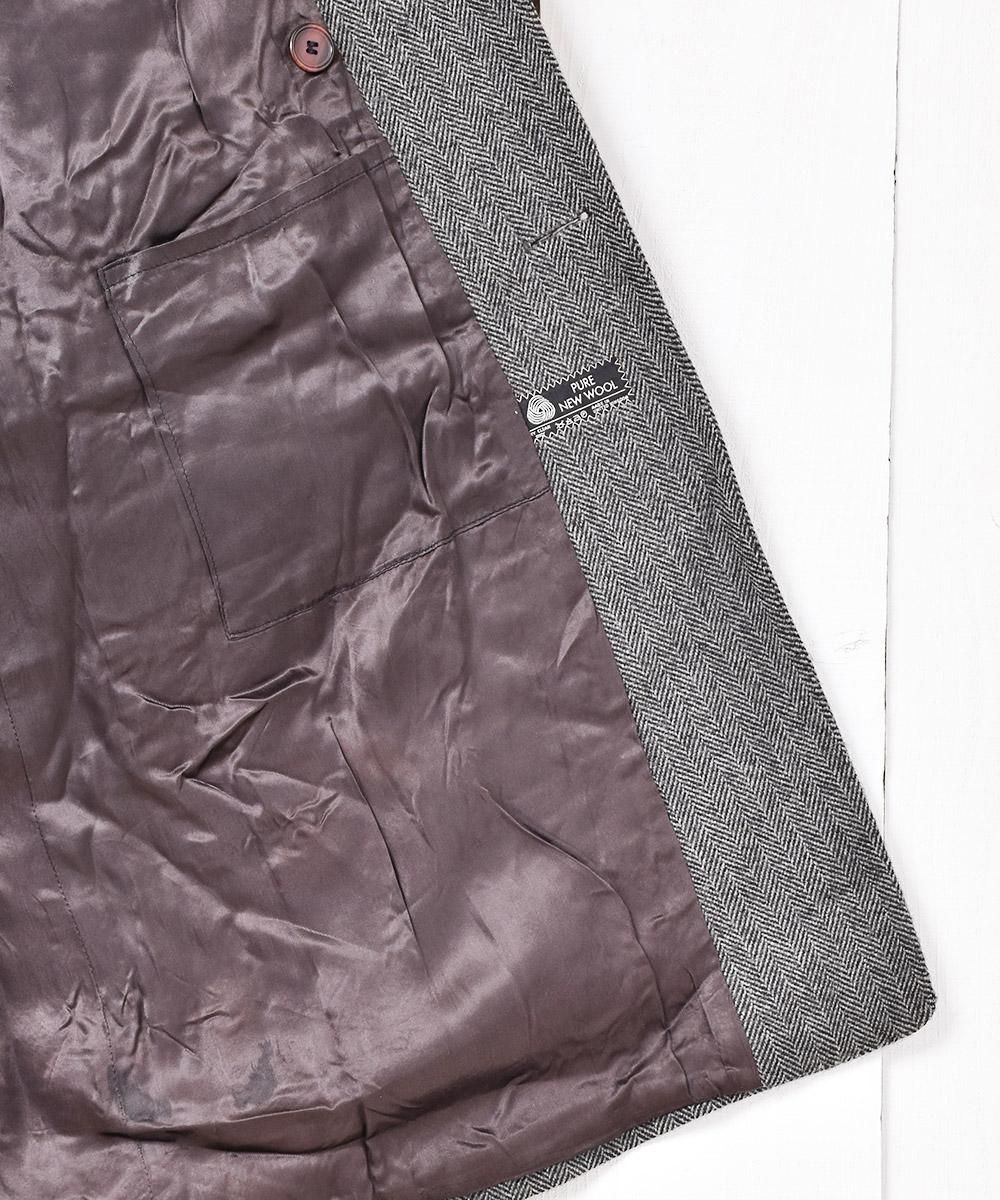 イングランド製 ヘリンボーン ダブルチェスターコート - 古着屋