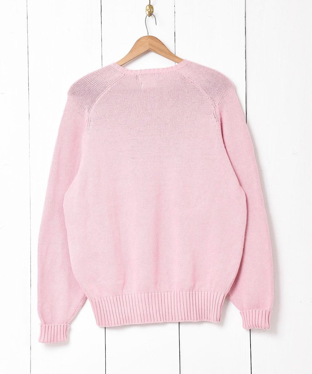Ralph Lauren」ポニーロゴクルーネックセーター ピンク - 古着屋 Ralph Lauren」ポニーロゴクルーネックセーター ピンク - 古着屋